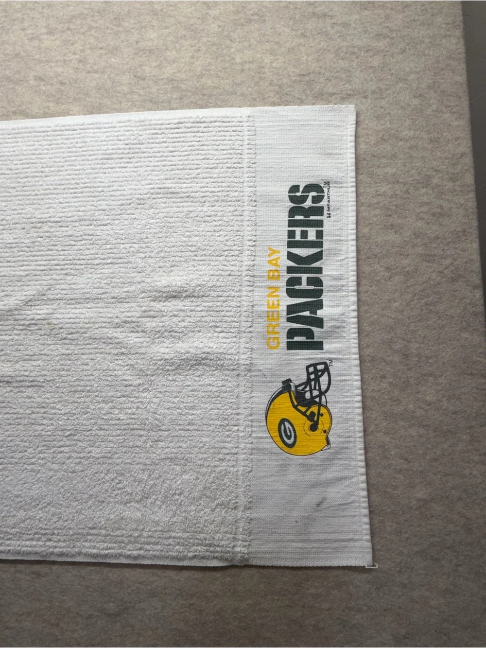 Vintage Green Bay Packers White Logo Hand Towel